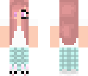 blue pajamas and pink hair