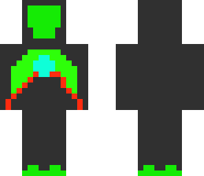 emerald warrior with cyan power source