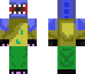 blue dinosaur with clothing