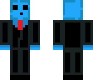 blue slime in suit