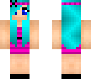 blue haired dress girl
