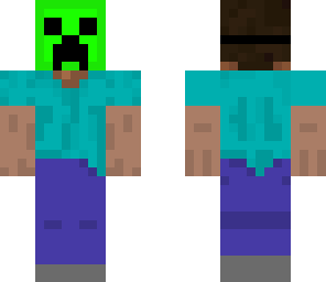steve with a creeper mask