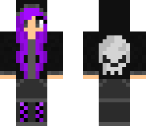 purple emo with skull