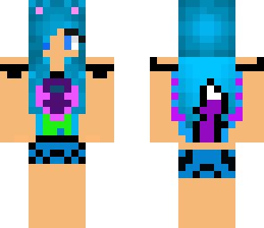 wolf girl with blue hair