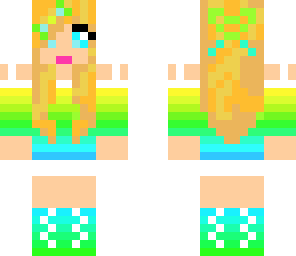 green and blue fade girl