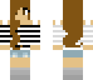 girl with different colored striped shirt 