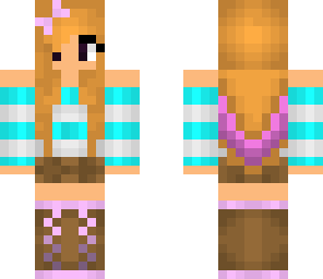 cute aqua stripe girl with ombre