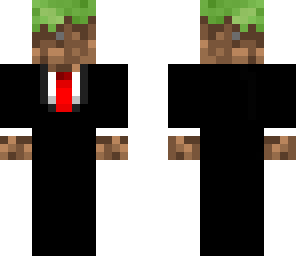 grass block in suit