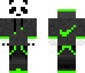 panda in a nike hoodie