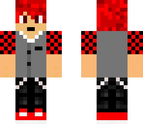 red teen boy in vest