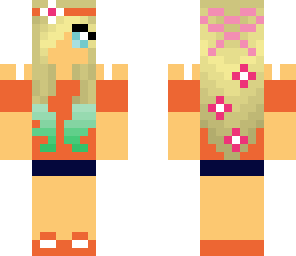 orange cute flower girl