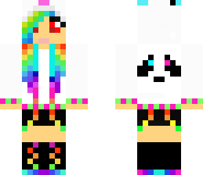 pretty cute rainbow panda girl