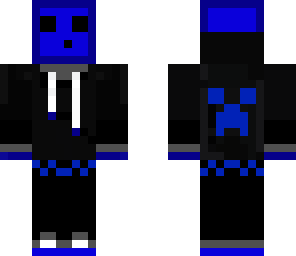 blue slime in a hoodie