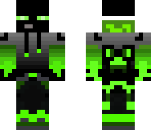 lime green enderman with hoodie