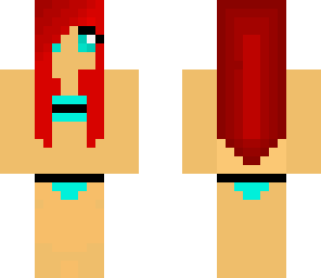 red head striped bikini girl edit