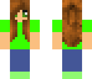 girl in a green t shirt