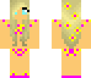 yellow pink bikini girl