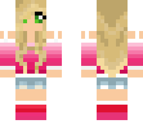 blonde girl pink
