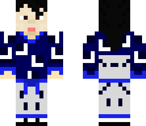 blue japanese warrior woman