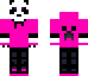 pink panda with hoodie and headset