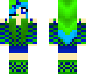 blue and green checkered girl