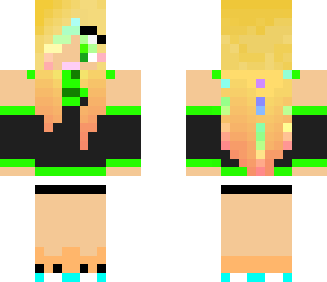 skater girl - green white cyan