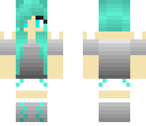 teal hair grey wear