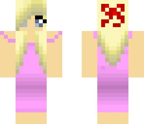 pink dress girl with a red bow