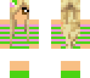 cute pink and green girl