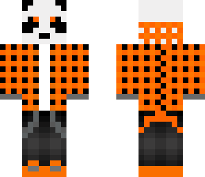 plaid panda orange