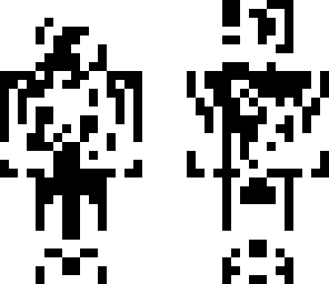black and white