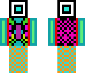 colourful man with cube face