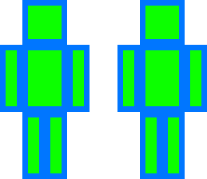 blue and green neon man