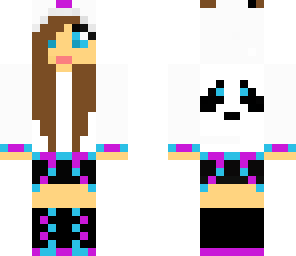 minecraft girl gamer with panda hoodie