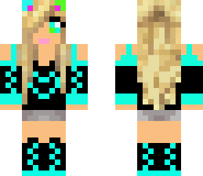 blue and green girl
