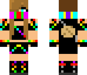 rainbow girl assassin with rainbow headphones