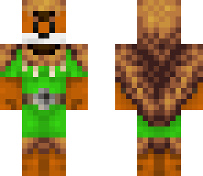 green fox in fox skin