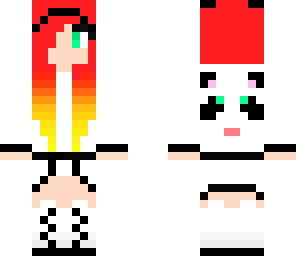 panda girl with fiery hair