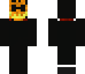 pumpkin head man in black