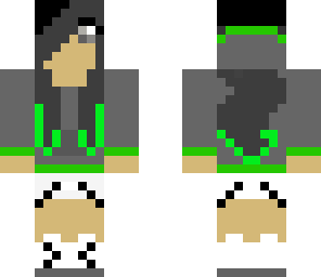 green highlights and hoodie