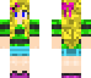 green cute girl
