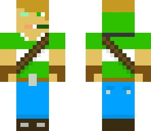 green t-shirt with faded jeans