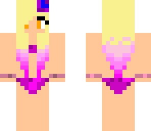 pink hair swimsuit girl