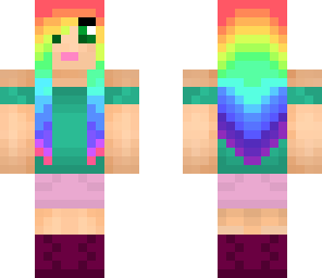 rainbow girl hair