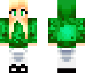 green hoodie girl