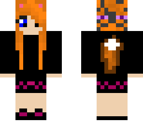 fox girl with enderman hoodie