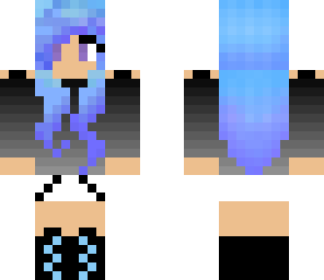 awesome girl with purple-blue hair