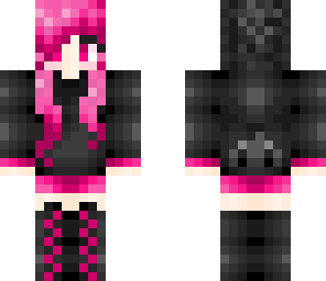 awesome girl with pink hair and a hoodie