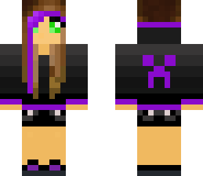 creeper hoodie girl purple