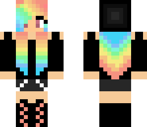 rainbow haired hipster with beanie